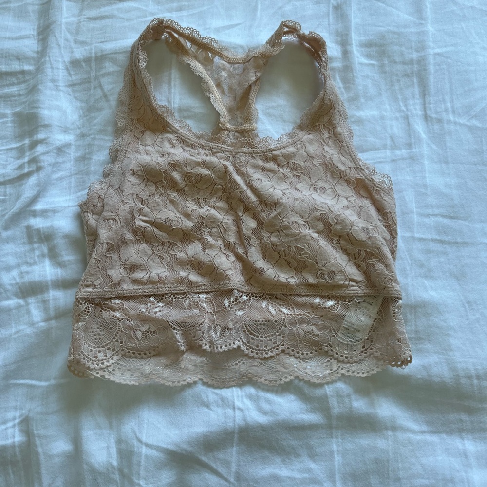 Aeropostale pink lace crop top